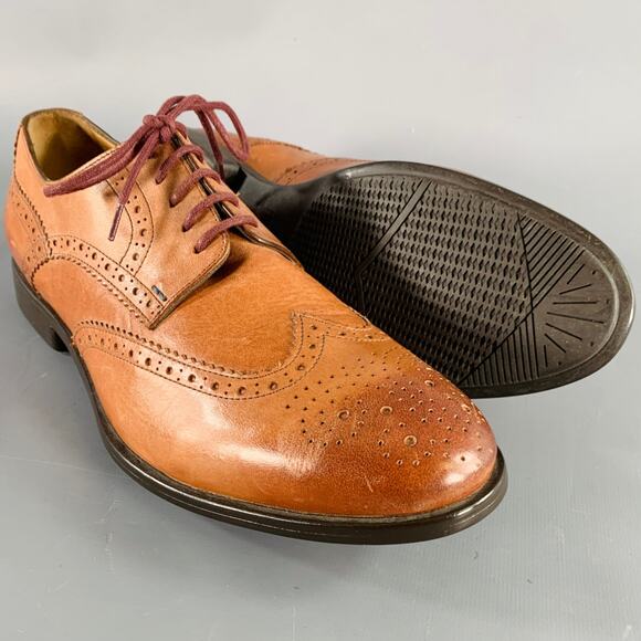 PS by PAUL SMITH Size 8 Panorama Tan Perforated Leather Wingtip Lace-Up Shoes main image 6